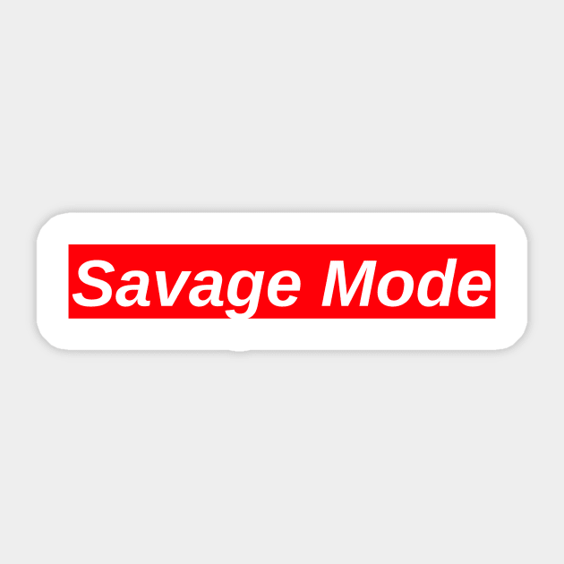 Savage Mode // Red Box Logo Sticker by FlexxxApparel